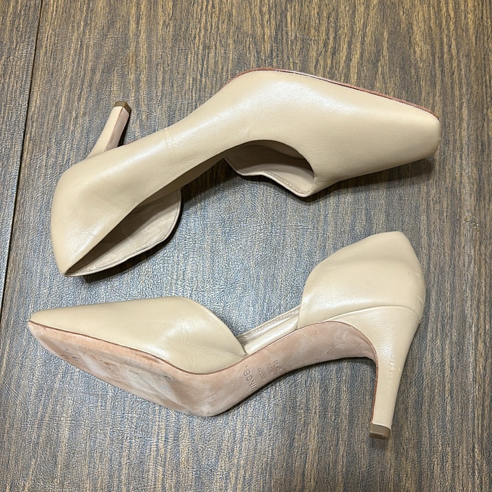 VINCE Pumps Soft Leather‎ D'Orsay Square Toe Pump Tan Heels 9.5